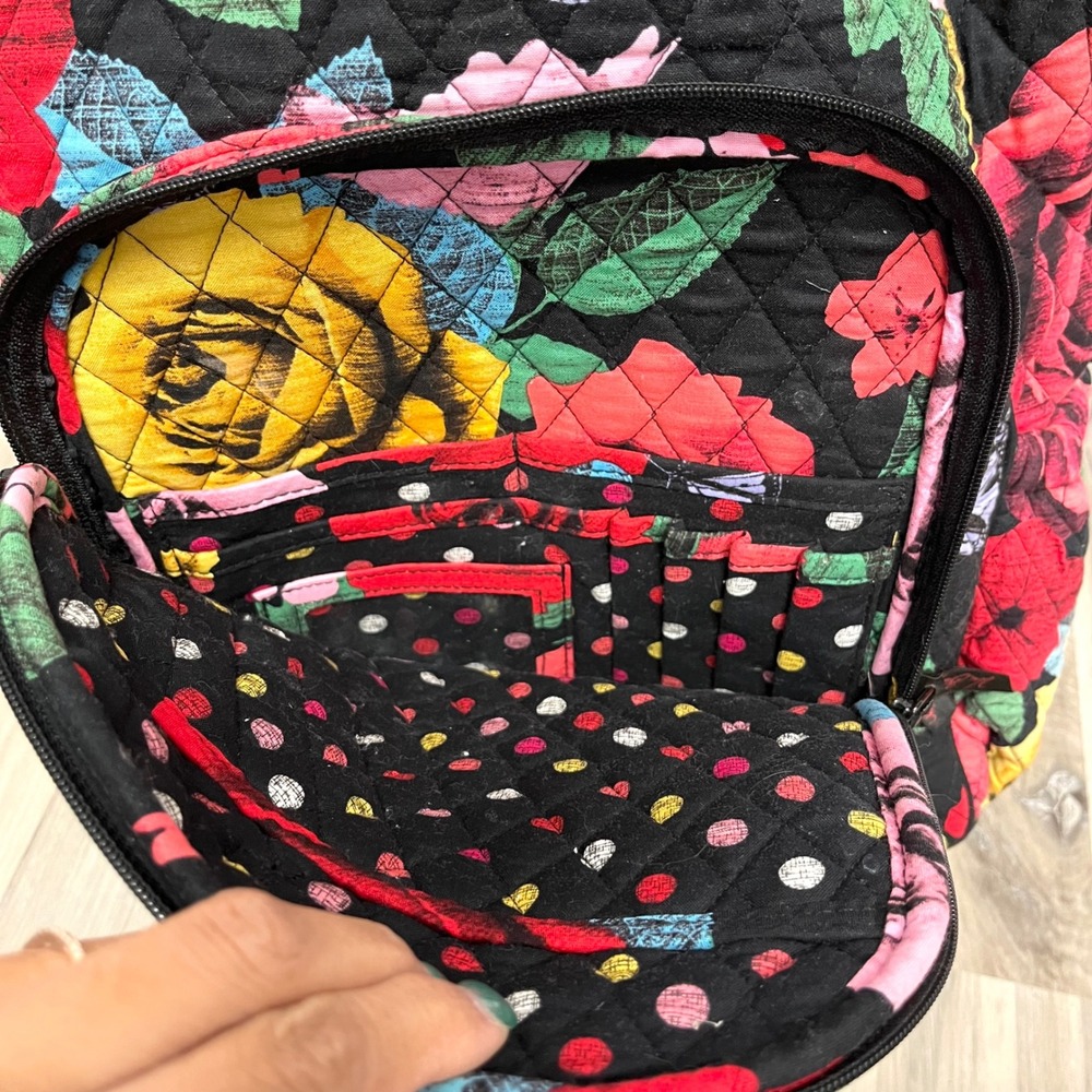 Vera Bradley Backpack OS Havana Rose Floral & Butterfly Quilted Campus Tech - Picture 9 of 12